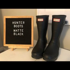 🖤 Matte Black Short Hunter Rain Boots 🖤